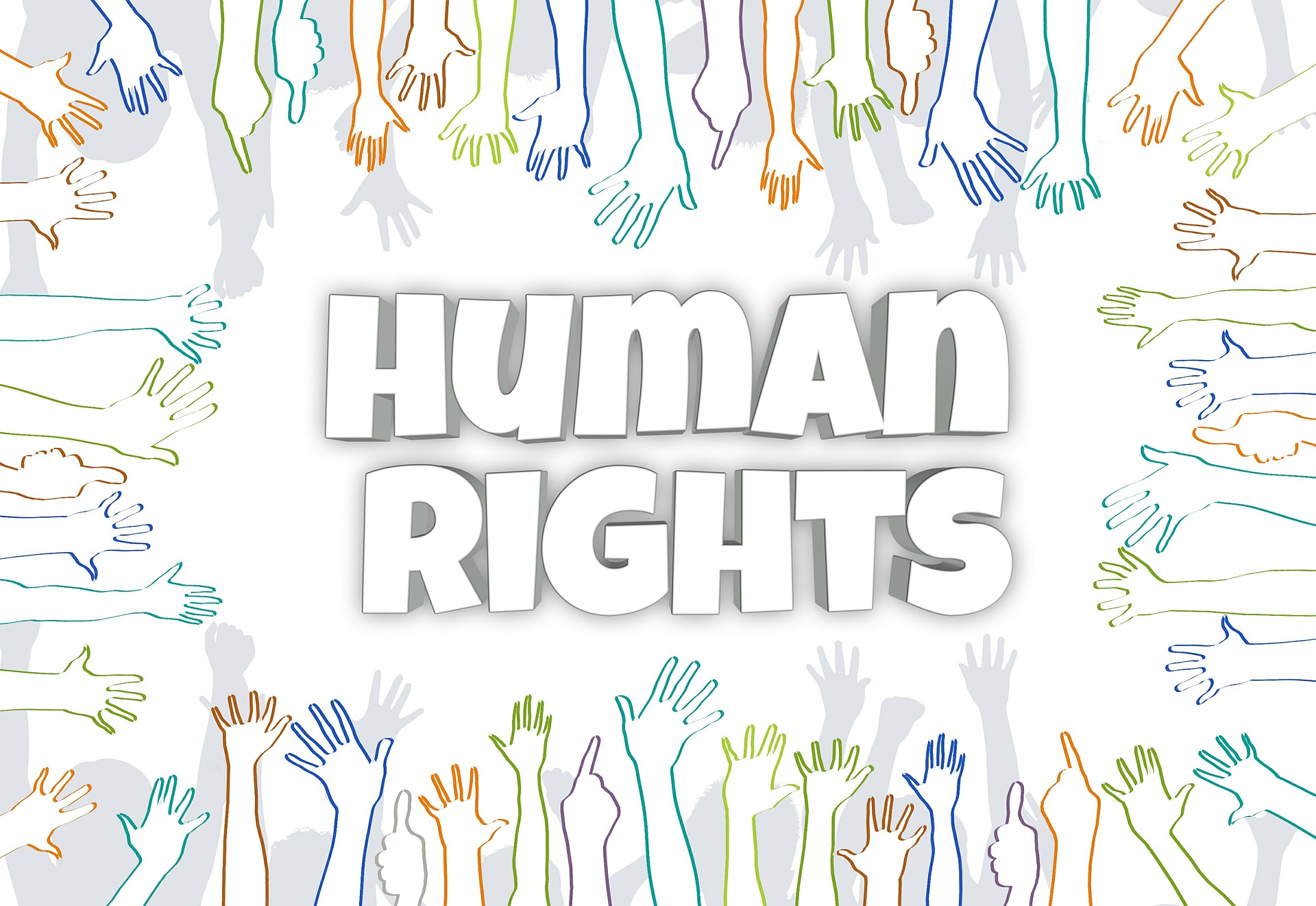 ręce i napis human rights